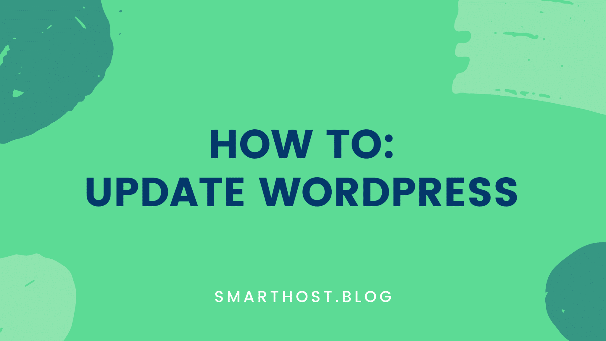 The image is showing instructions on how to update a WordPress website using a Smarthost blog.